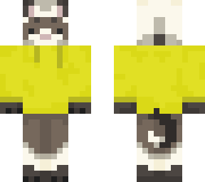 ferret in yellow hoodie