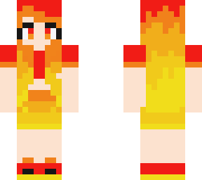 fire inspired minecraft girl skin