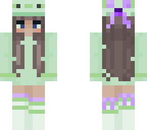 green axolotl with techno support ribbons