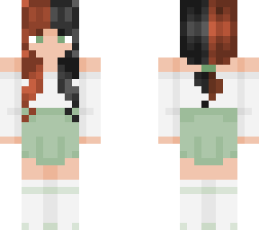 green skirted, color haired, girl