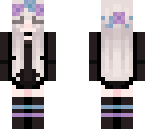 pretty e-girl with black dress and flower crown