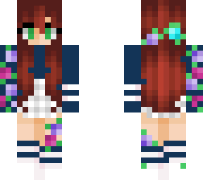 cool flower girl brown hair | Minecraft Skin