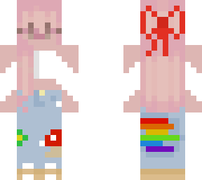cute pink head girl with flower pants