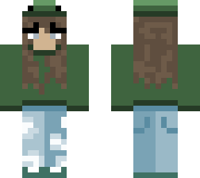 frog girl/hat , green