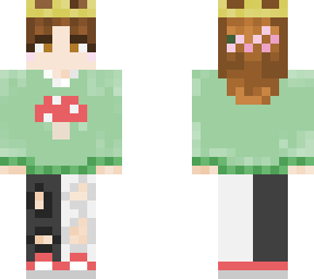 girl with mushroom sweater and two crowns