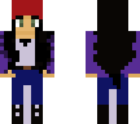 red bangs black haired girl