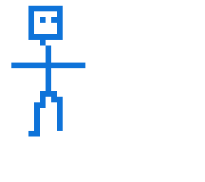 blue stick man