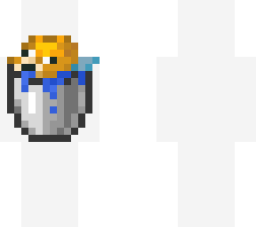 bucket of water and pufferfish