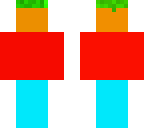 half red and blu half grass block