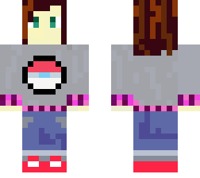 person with poke ball sweater