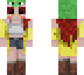 red hair frog girl