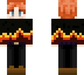 red haired dude with flame sweater