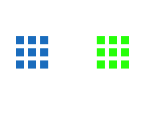 blue and green rubik's cube