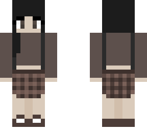 brown plaid skirt with suspenders <3