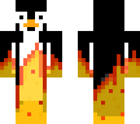 penguin in flames