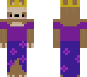 sloth with crown and purple dress