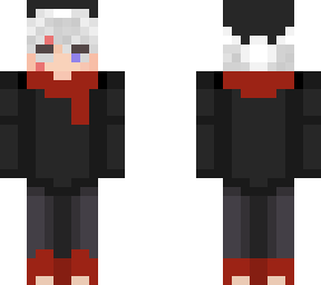 nice skin w/ red scarf and white hair