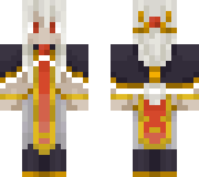 white-haired elf in grey/red