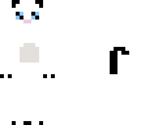 white kitty with black ears and tail.