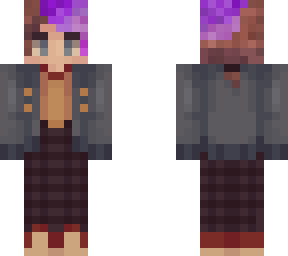 genderfluid lad with purple to pink side part