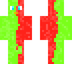 half greeb half red