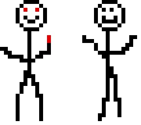 stickman half good/half evil