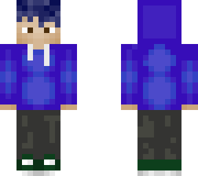 cute boy with blue hair