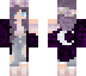 purple hair blue eyes flower crown aesthetic girl