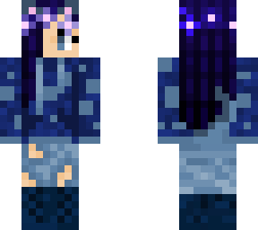 sky cat girl w/ hoodie