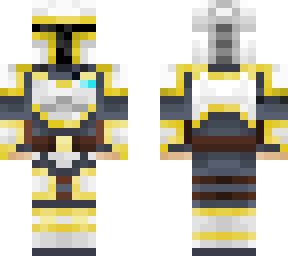 white & gold mandalorian
