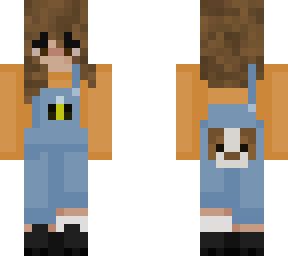bee guinea pig orange jumper dungarees brown hair