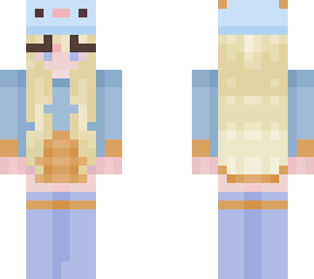 Blue Axolotl girl | Minecraft Skin