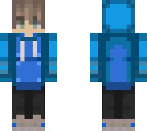 blue teen in hoodie  ( blue)