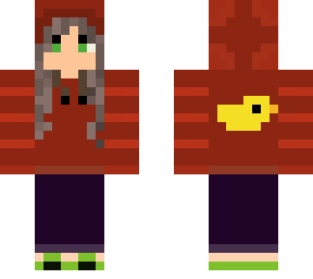 girl in red hoodie