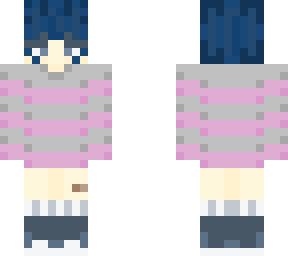 grey and pink sweater