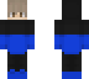 me in a black & blue hoodie
