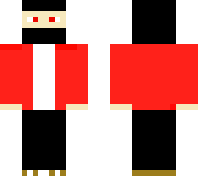 ninja with red jumper and golden shoes