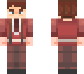red jacket + brown pants