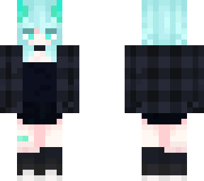 short blue haired girl