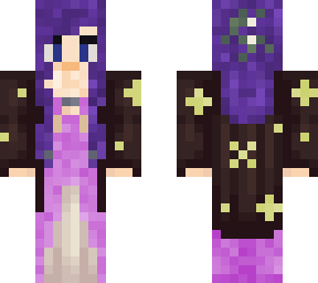 witch moon stars pink black purple hair blue eyes astrology