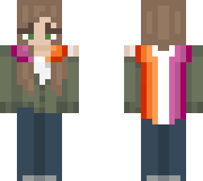 brown hair girl with ******* flag