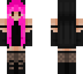 e-girl pink and black hair