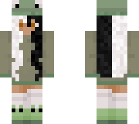 frog with black and white/greyish hair <3