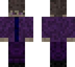 purple jacket, blue shirt.