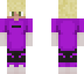 purple shirt blond hair boy