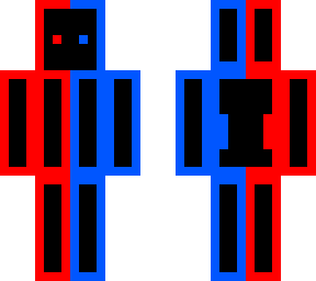 red and blue out