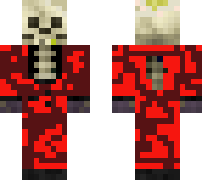 skeleton in a blood tuxsido