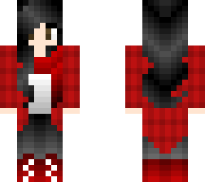 winter girl with red clothes and brown eyes