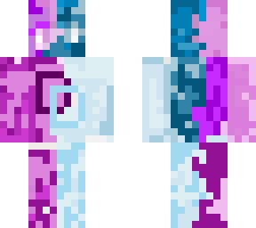 purple and blue half and half mix girl