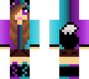 purple and teal wolf jacket girl
